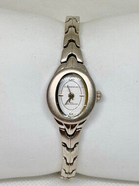 Kim Rogers women’s quartz watch silver tone oval 18mm links bracelet running